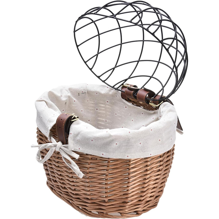 Фаркоп для тварин на велосипеді, плетіння з лози, безпечний, знімний, для собак та котів, зручний, портативний, переноска для тварин, дизайн безпеки, сумка для зберігання на відкритому повітрі