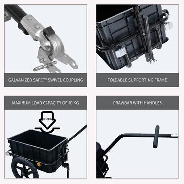 Фаркоп для велосипеда для собак, складна конструкція, відбивачі, велосипедний фаркоп для собак