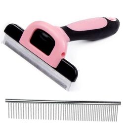 Набір гребінців для грумінгу собак, котів та коней (2 шт.), рожевий