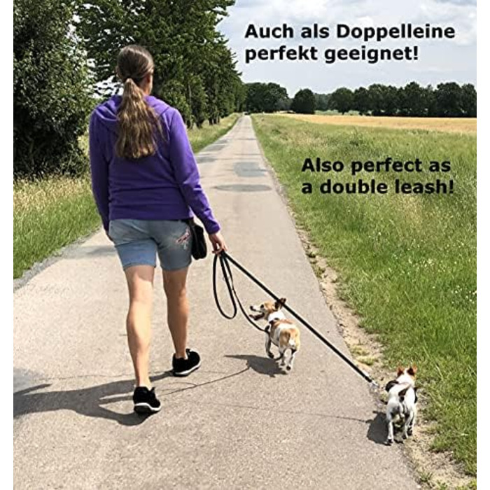 Регульований повідок для собак Twinkys Dog Style, прогумований, 20 мм, 3 м, чорний/червоний, з карабіном безпеки
