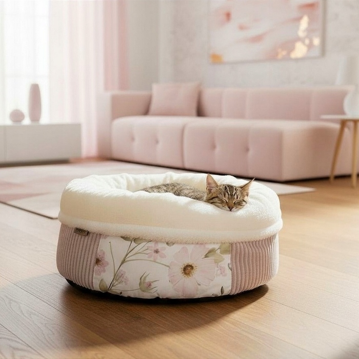 Пухнаста лежанка для котів та собак PRASKA PATCHWORK PASTEL GARDEN, 45 см, PREMIUM