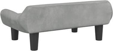 Крісло-ліжко для собак, м'яке лежання для тварин, лежанка для маленьких собак та котів, світло-сірий велюр, vidaXL