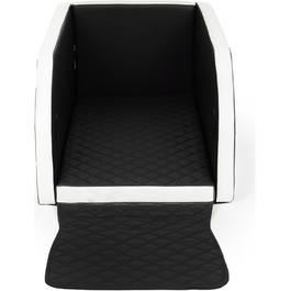 Автоматичне ліжко для собак у авто, 55x100 см, чорно-біле. Модульне ліжко-сидіння для собак у машину.