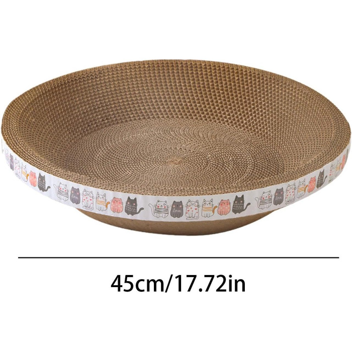 Круглі когтеточки для котів, лежанка-чаша, когтеточка-миска, котяче ліжко з картону, когтеточка, картон для кошенят, малі та середні коти (діаметр 45 см)