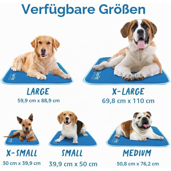 Охолоджувальний килимок для собак TheGreenPetShop, самоохолоджуюча гель-підстилка для домашніх тварин від спеки, розмір 76x51x1 см, колір зелений