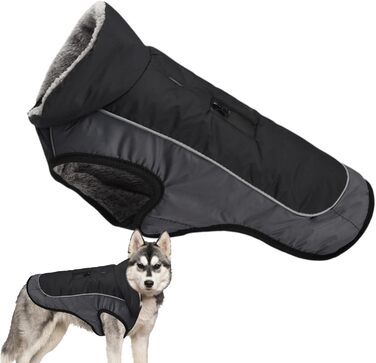 Тепла зимова куртка для собак, відображаюча куртка для собак, одяг для собак, чорний XX-Large