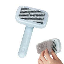 Щітка для видалення шерсті самоочищується - для собак та котів, довге та коротке волосся, дружня до шкіри