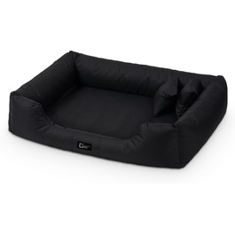 Ортопедичне ліжко для собак Puffi Orto, середнього, малого розміру - подушка для собак, килимок для собак з поліестеру, водовідштовхувальне, зносостійке, знімає біль (L+|90x70см, Чорний)