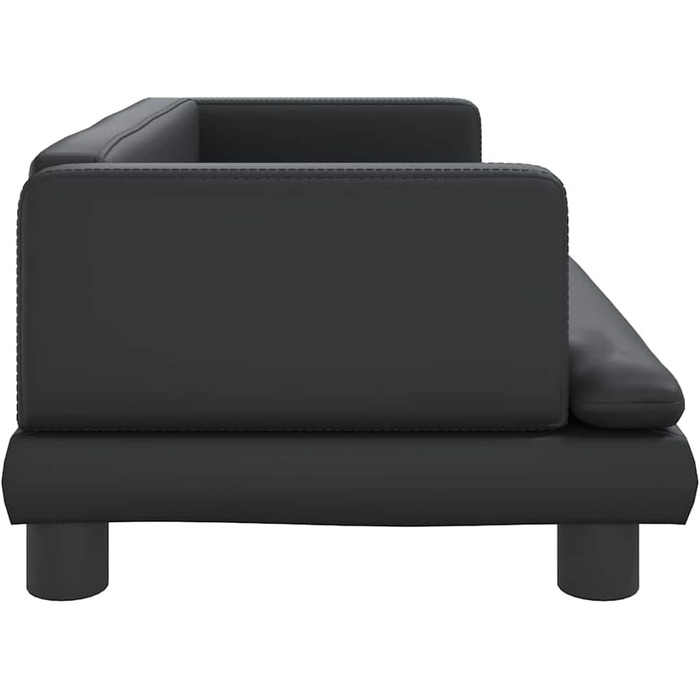 Ляжка для собак, м'яка подушка для собак, диван-софа для маленьких собак, лежанка для домашніх тварин, лежанка для котів, чорна штучна шкіра, 80 x 45 x 30 см, чорний колір