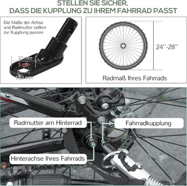 Причіп для велосипеда HOMCOM 2-в-1: вантажний, пасажирський, 20