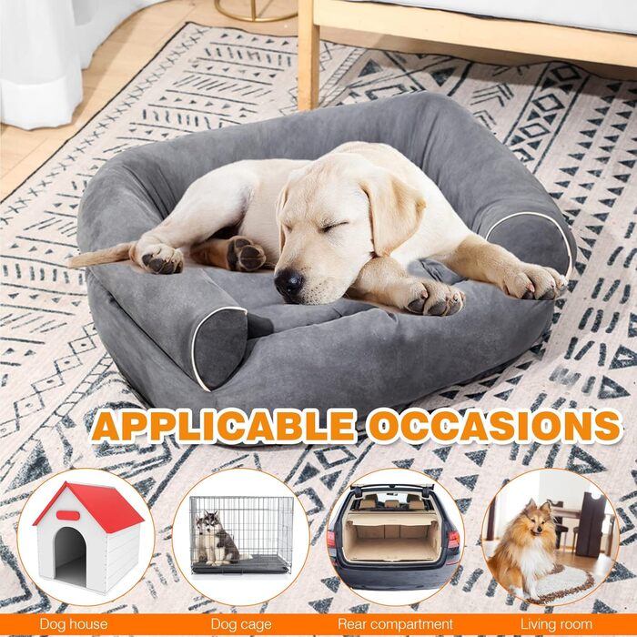 Крісло-лежанка для котів та собак PETCUTE, ортопедичне, з неслизьким дном, сіре