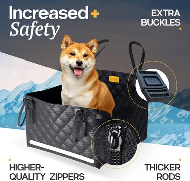 PETPROVED Клітка-кошик для собак у машину - Водонепроникний, середній розмір, 21 кг, 58x58x36 см