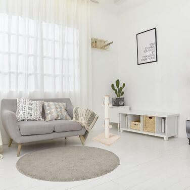 Котячий будиночок Dimaka з натурального сизалю, 73 см, 4 іграшки, для великих котів, бежевий