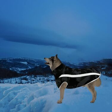 Водонепроникний собачий теплий зимовий плащ/жилет для собак. З обладнанням, світловідбиваючими смугами. Середній/великий розмір. Вітро- та снігозахисний. Кольори: білий/чорний. Розмір 3XL.