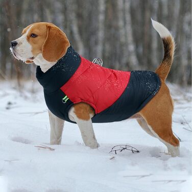 Тепла зимова куртка для собак, водонепроникна, з м'яким коміром-гетром, для малих та середніх собак, з кільцем D, помаранчевого кольору, L