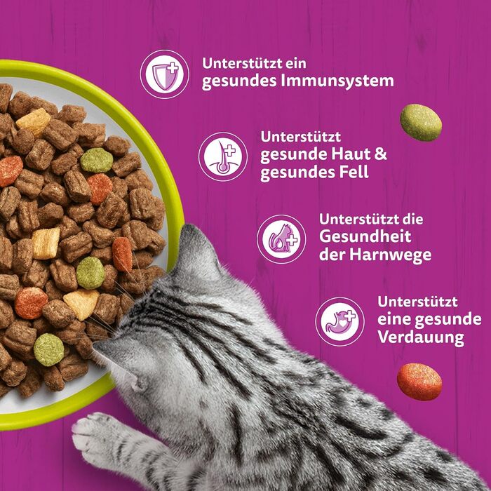 Сухий корм для дорослих котів WHISKAS з ягнятиною, набір 5 x 800 г