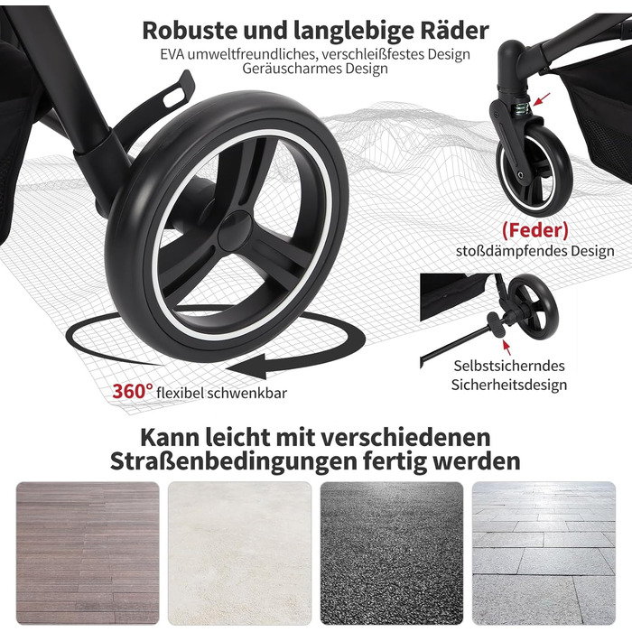 Складаний візок для собак та візок-буги для тварин до 15 кг, розкладний, з поводками безпеки, сітковими віконцями та місцем для зберігання, ідеальний для подорожей та прогулянок (Чорний, Подвійний)