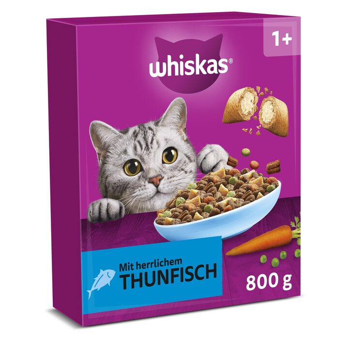 Сухий корм для дорослих котів Whiskas з тунцем, набір 5 x 800 г
