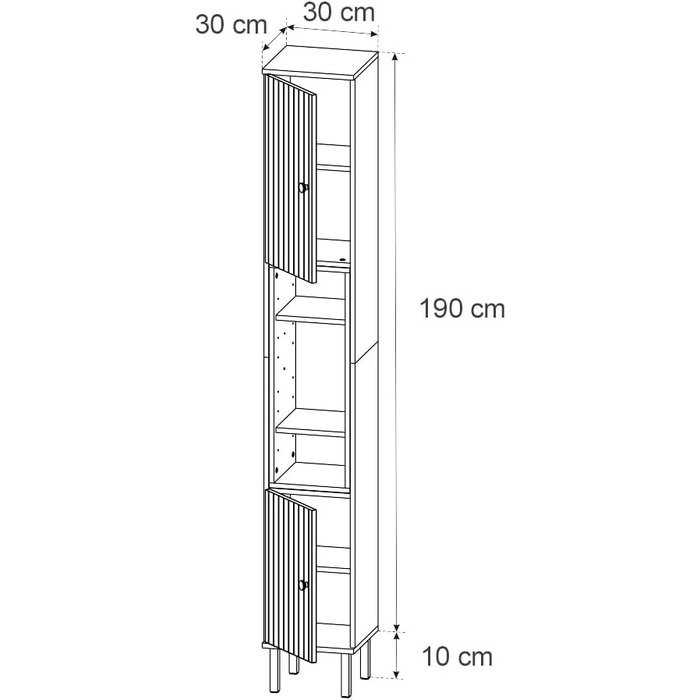 Пенал для ванної Vicco Aquis Sonoma, 30x81,8 см, шафа для ванної кімнати