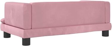 Килимок для собак VidaXL, м'який лежак для тварин, лежанка-софа для маленьких собак, котів, штучна шкіра (80 x 45 x 30 см, Рожевий)