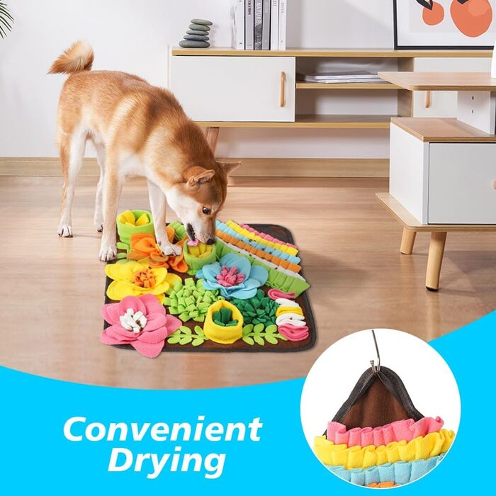 Килимок для собак з пошуком корму, інтерактивна іграшка-килимок для собак, килимок для дресирування цуценят, іграшка-шукач корму, 50x50 см (39x39 см, коричневий)