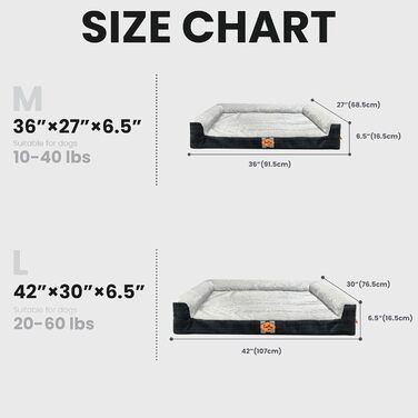 LaiFug Велике собаче ліжко, для середніх та великих собак, з ортопедичною функцією, водовідштовхувальне, знімний та пральний чохол. (271 x 201 x 19,5 см, Шкіряно-сірий)