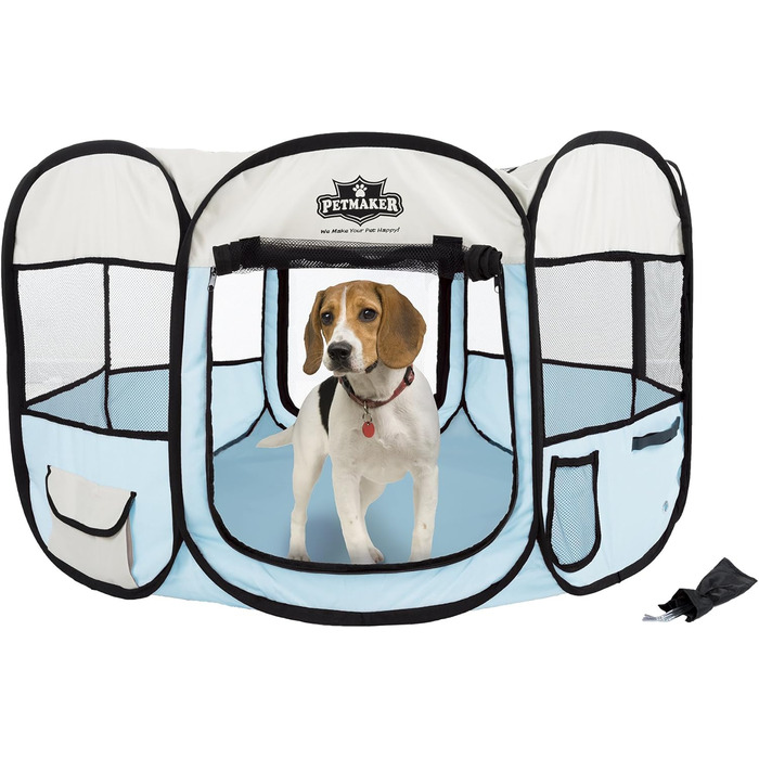 Клітка-ігровий майданчик Petmaker Pop-Up, діаметр 96,5 см, 61 см, блакитний, 38' x 24'