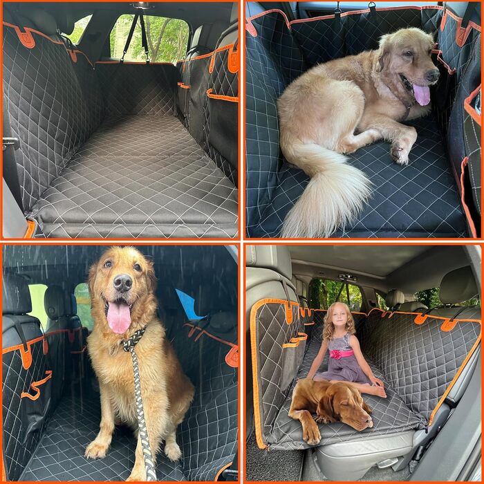 Захисний чохол на сидіння автомобіля для собак, великих порід, водонепроникний, стійкий до подряпин, з кишенями та сіткою, антиковзаючий, для подорожей