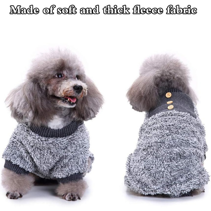 Піжама для собак Oncpcare з флісу, теплий халат, комбінезон, сорочка для собак та котів, 100% бавовна, сірий колір, розмір S