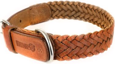 Обруч для собак Monkimau з натуральної шкіри, плетіння, регульований (55 - (30мм)), розмір M: 30мм x 55см