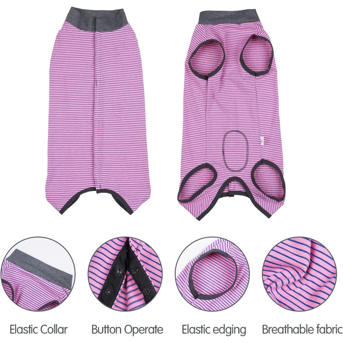 Захисний костюм для собак після кастрації Heywean, рожевий, XL. Медичний одяг для собак після операції, рожевий, XL