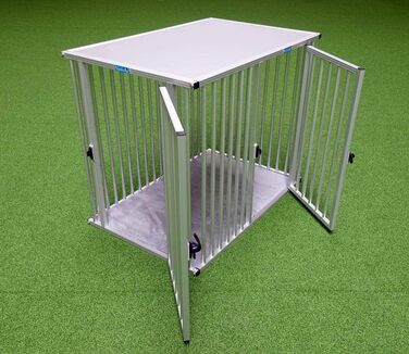 Металева клітка для собак Callieway ALU DOGBOX, XXL, 2 двері, вертикальні прути, для дому та офісу