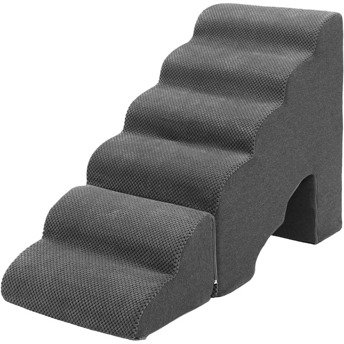 Східці для собак A.FATI 60 см, 6 сходинок, для ліжка, рампи для пружинного матрацу, неслизькі, для маленьких/травмованих собак та котів, темно-сірий колір