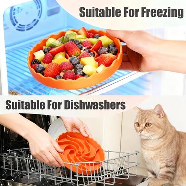 Набір мисок протиковзаючих для собак та котів, силіконові, slow feeder з присосками, неслизькі, легкі в очищенні, для цуценят, маленьких та середніх собак