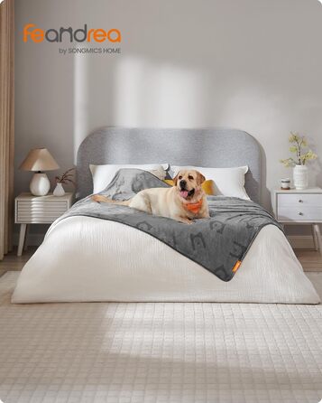 Набір з 3-х простирадл для собак Feandrea, 152x127 см, фланель, сірий, для середніх та великих собак, захист дивану
