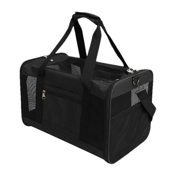 Транспортна переноска для собак та котів – складана, дихаюча, рюкзак | для подорожей, прогулянок, дому, чорна