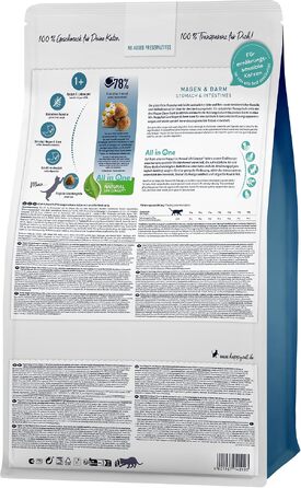 Сухий корм для котів Happy Cat Care Magen & Darm з качкою для чутливого травлення, 1.3 кг (4 упаковки по 325 г)