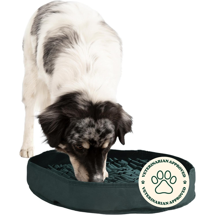 Килимок для годування собак Reggie, стимулює апетит, зменшує швидке поїдання, нудьгу та стрес, рекомендований ветеринарами, підходить для собак будь-якого віку, породи та розміру (колір: мисливсько-зелений)