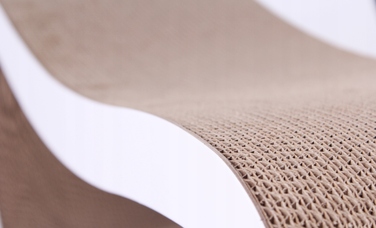 Великий картонний кігтеточка-ліжечко для котів HomeCatty, 75x26x25 см