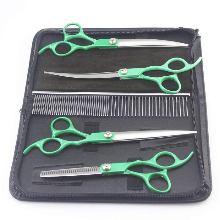 Набір для стрижки собак WYGC: професійні ножиці для грумінгу собак та котів (зелені)