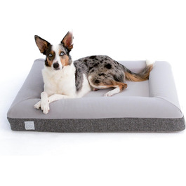Ортопедичне ліжко для собак з піною з пам'яті, водонепроникним внутрішнім шаром, знімним чохлом з блискавками YKK, розмір M (94 x 76 x 15 см)