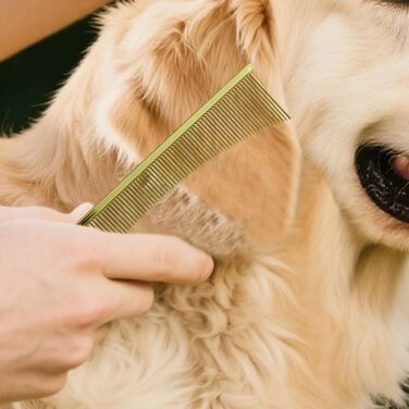 Щітка для котів Flohkamm для догляду за шерстю, аксесуари для миття собак, підходить для різних пор року, для довгошерстих порід та цуценят (золота)