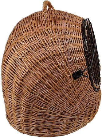 Транспортний кошик для тварин з ротангу, коричневий, розмір M, 50x40x45 см, знімний металевий ґрат