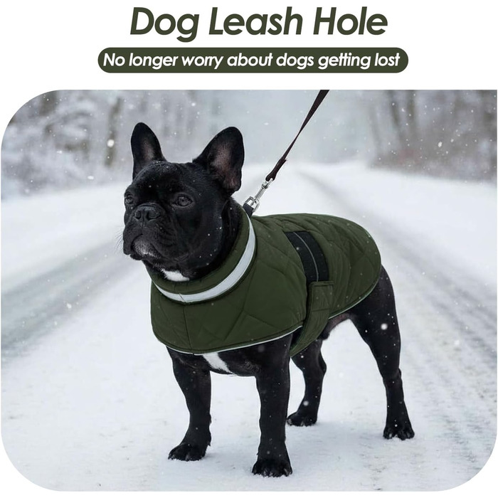 Зимовий теплий одяг для собак середнього розміру, водонепроникний флісовий одяг, куртка для собак з отвором для шлейки, відбиваючий зимовий одяг, в клітинку, зелений, розмір M