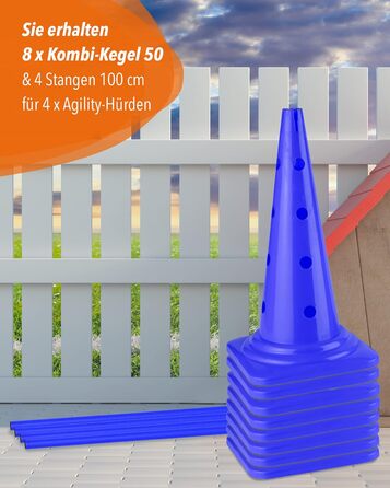 Набір перешкод для аджиліті Sportikel24 (4 шт.) – 50 см, 100 см, для собак, коней, дітей. Синій