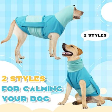 Подовжувач тривожності для собак Hoodie, теплий одяг для собак проти страху феєрверків, жилет для маленьких собак, антистресовий одяг з високим коміром, захист вух для собак, синій (XS)
