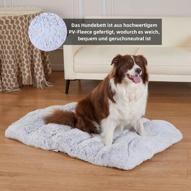 М'яка подушка для собак середніх порід, сірого кольору, 75x50x10 см, з неслизьким покриттям, знімна та пральна