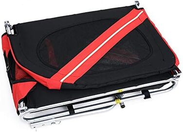 Фahrрадна причіп для собак, складний, причіп для собак з оксфордської тканини з відбивачами, причіп для домашніх тварин, візок для домашніх тварин, max. 40 кг (Червоний / Чорний)