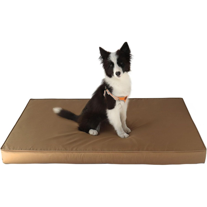 Ортопедичне собаче ліжко з еко-фоамілу (Eory Foa) – 2-шарова конструкція, знімний чохол, коричневий колір, розмір XL