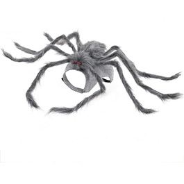 Костюм Павука на Хелловін для собак BAMY, кумедний аксесуар, сірий колір, косплей для домашніх тварин, розмір S (обхват грудей 30–41,9 см)